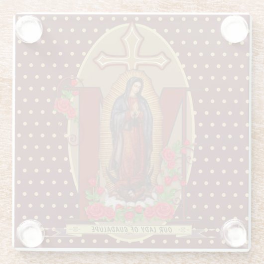 グアダルーペサンタマリアスペインのヴァージン ガラスコースター (裏面)