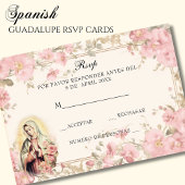 グアダルーペスペインのピンクフローラ宗教 出欠カード