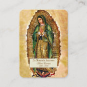 グアダルーペスペインのメアリー葬儀祈りの言葉ホリーカード プレイスカード (正面)