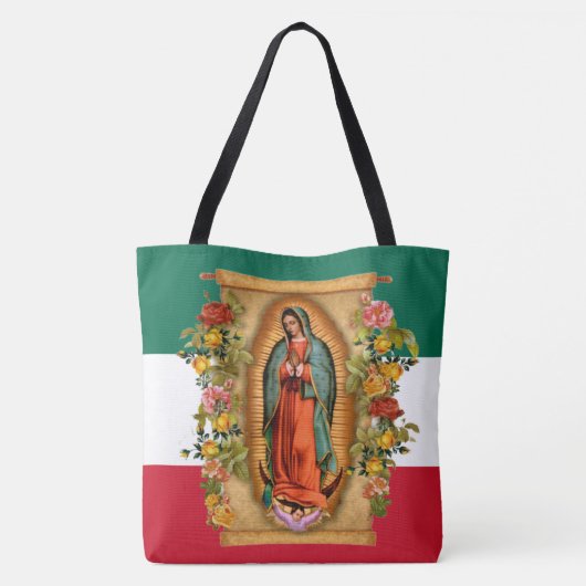 グアダルーペスペインのメキシコ国旗の女神 トートバッグ (裏面)