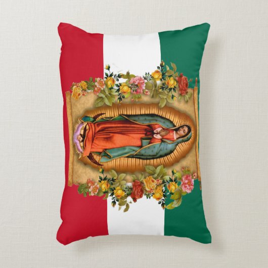 グアダルーペスペインのメキシコ国旗の宗教家 アクセントクッション (正面(垂直))