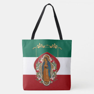 グアダルーペスペインのメキシコ国旗の宗教家 トートバッグ