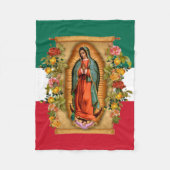 グアダルーペスペインのメキシコ国旗の宗教家 フリースブランケット (正面)