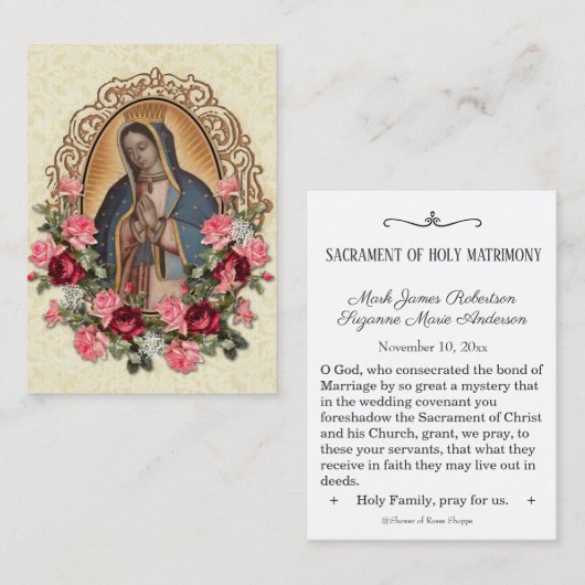 グアダルーペバラ結婚式の引き出物ホリーカード 名刺 (正面/裏面)