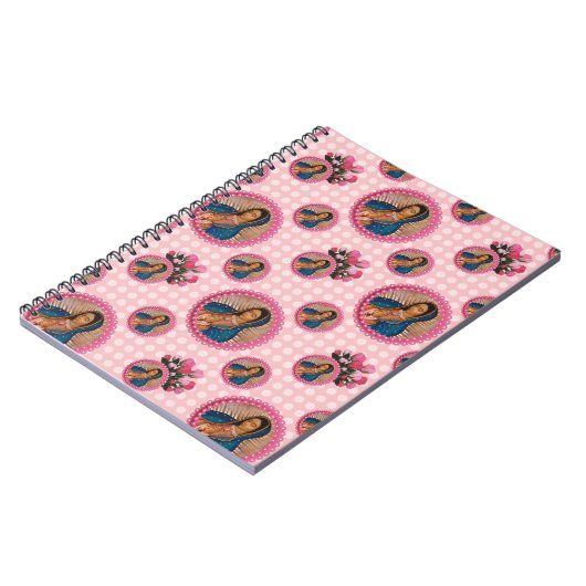 グアダルーペピンクのバラの我々の女性 ノートブック (左側)