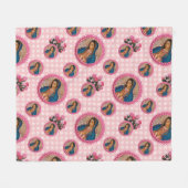 グアダルーペピンクのバラの我々の女性 フリースブランケット (正面(横))