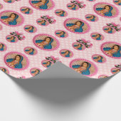 グアダルーペピンクのバラの我々の女性 ラッピングペーパー (角)