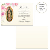 グアダルーペピンクのバラの聖母カトリック葬儀 サンキューカード