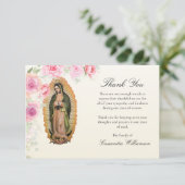 グアダルーペピンクのバラの聖母カトリック葬儀 サンキューカード (スタンド正面)