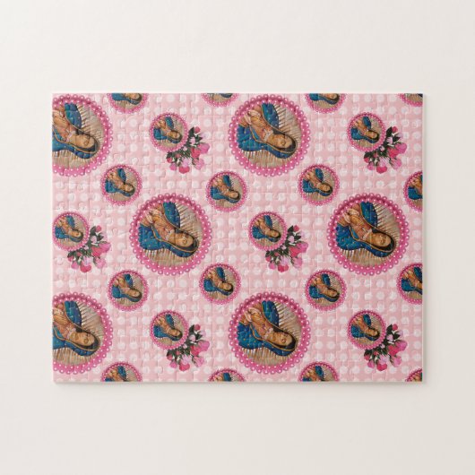 グアダルーペピンクローゼノートの私たちの女性 ジグソーパズル (横)