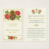 グアダルーペフローラバラメモリアル葬儀祈りの言葉 (正面&裏面)