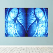 グアダルーペブルー2パネルの我々の女性を反転 キャンバスプリント (インサイチュ (ウッドフロア))