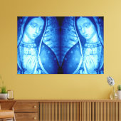 グアダルーペブルー2パネルの我々の女性を反転 キャンバスプリント (インサイチュ (リビング))