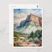 グアダルーペマウンテンズナショナルパークウォーターカラー ポストカード (正面/裏面)