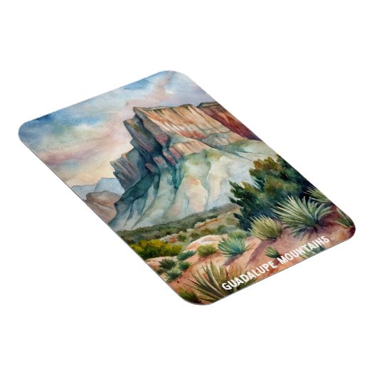 グアダルーペマウンテンズナショナルパークウォーターカラー マグネット (右側)