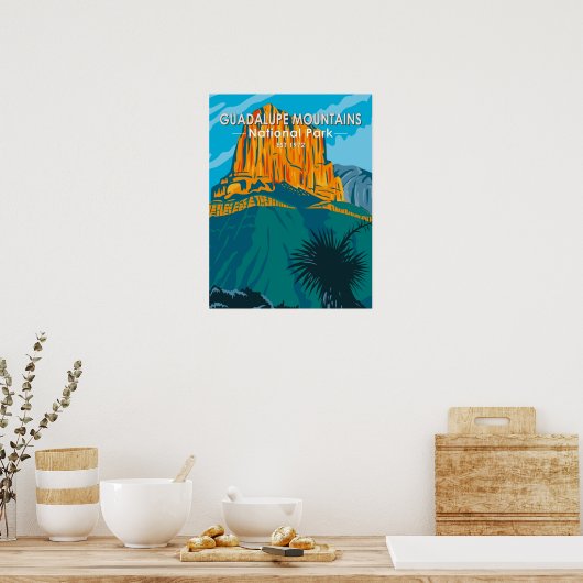 グアダルーペマウンテンズナショナルパークテキサス州ヴィンテージ ポスター (キッチン)