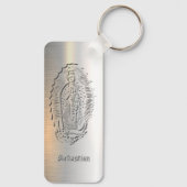 グアダルーペマリーカトリック銀Virgen de Guadalupe母 キーホルダー (裏面)