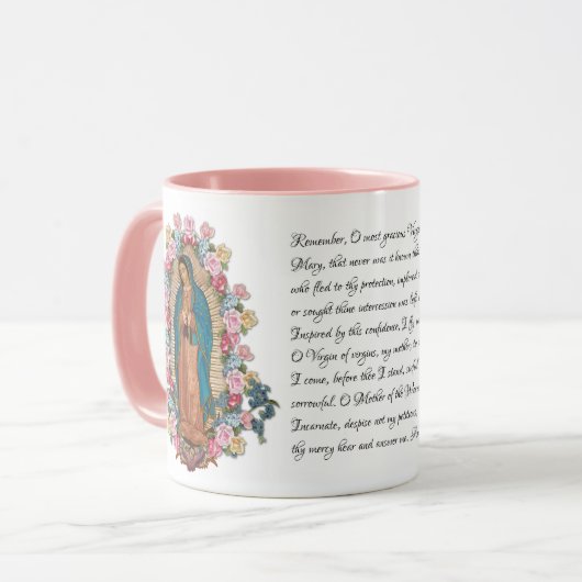 グアダルーペヴァージンマザーメアリーメモリアル祈りの言葉 マグカップ (正面左)