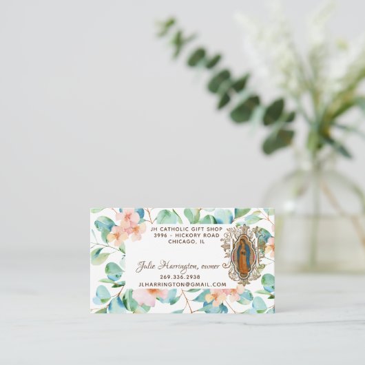 グアダルーペヴァージンマリユーカリプタス宗教フローラ 名刺 (スタンド正面)