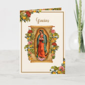 グアダルーペヴァージンメアリカトリックスペインのグラシアス サンキューカード (正面)