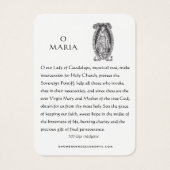 グアダルーペヴァージンメアリスペインのー祈りの言葉ホリーカード (裏面)