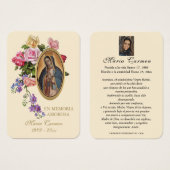 グアダルーペヴァージンメアリスペインのー葬儀神聖祈りの言葉 (正面&裏面)