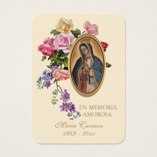 グアダルーペヴァージンメアリスペインのー葬儀神聖祈りの言葉 (正面)