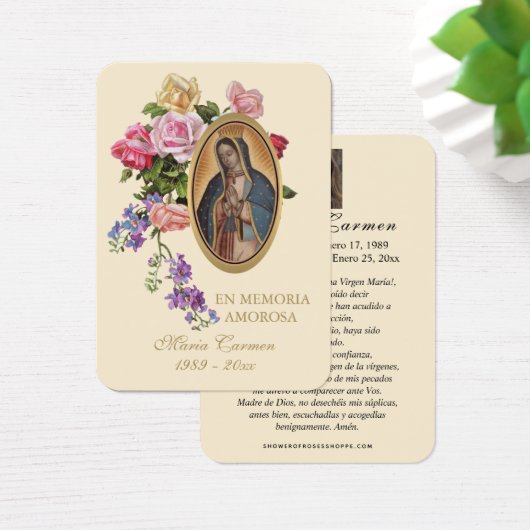 グアダルーペヴァージンメアリスペインのー葬儀神聖祈りの言葉 (デスク)