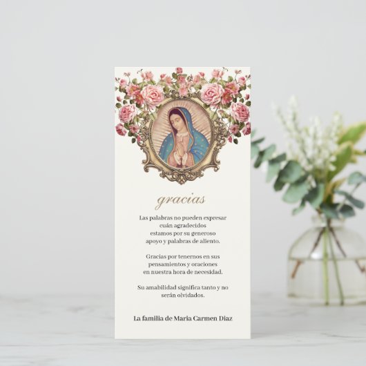グアダルーペヴァージンメアリー葬式の哀悼スペインのの意 サンキューカード (スタンド正面)