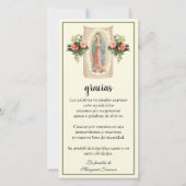 グアダルーペヴァージンメアリー葬式の哀悼スペインのの意 サンキューカード (正面)