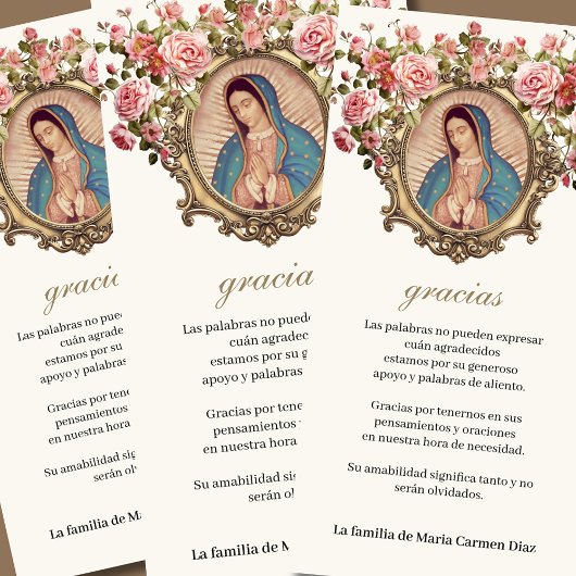 グアダルーペヴァージンメアリー葬式の哀悼スペインのの意 サンキューカード