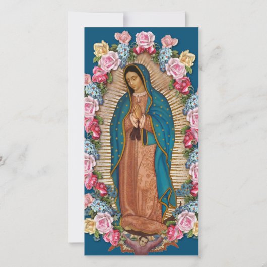 グアダルーペヴァージンメアリー葬式の哀悼スペインのの意 サンキューカード (裏面)