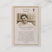 グアダルーペヴァージン無名葬儀祈りの言葉カード プレイスカード (裏面)