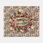 グアダルーペヴァージン聖母 フリースブランケット (正面(横))