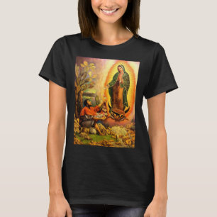 グアダルーペ女子かわいらしブラックの鮮やかな我々の女性 Tシャツ