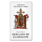グアダルーペ宗教カトリックヴァージンマリア祈りの言葉 マグネット名刺 (正面縦)