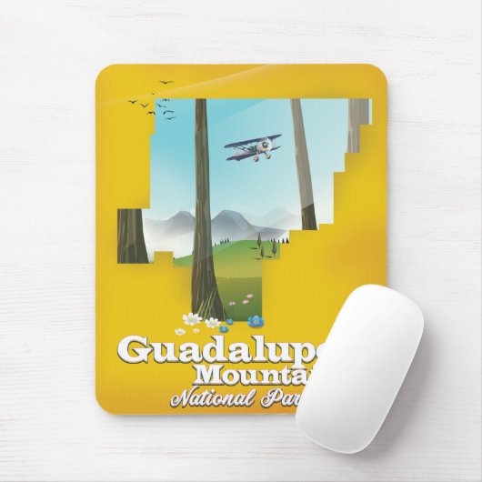 グアダルーペ山岳国立公園、テキサス州の地図。 マウスパッド (マウス)