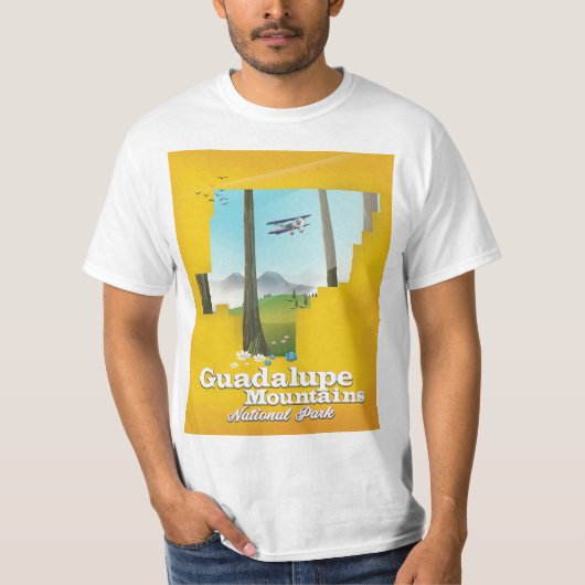 グアダルーペ山岳国立公園、テキサス州の地図。 Tシャツ (正面)