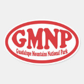 グアダルーペ山脈国立公園赤い楕円形ステッカー 楕円形シール (正面)