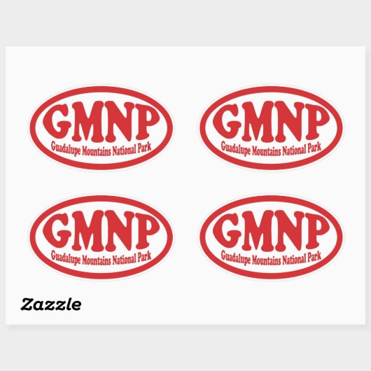 グアダルーペ山脈国立公園赤い楕円形ステッカー 楕円形シール (シート)