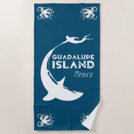 グアダルーペ島メキシコ |サメと一緒にスキューバダイビング ビーチタオル
