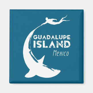 グアダルーペ島メキシコ |サメと一緒にスキューバダイビング マグネット