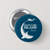 グアダルーペ島メキシコ |サメと一緒にスキューバダイビング 缶バッジ (正面&裏面)