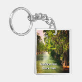 グアダルーペ川グルエンのテキサス州水彩画 キーホルダー (正面左)