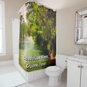 グアダルーペ川グルエンのテキサス州水彩画 シャワーカーテン (インサイチュ)