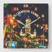 グアダルーペ教会の私達の女性PV-190130家族 スクエア壁時計 (正面)