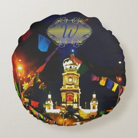 グアダルーペ教会の私達の女性PV-190130 ラウンドクッション (裏面)