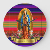 グアダルーペ水彩時計の我々の女性 ラージ壁時計 (正面)