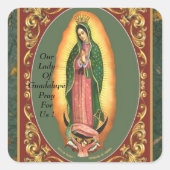 グアダルーペ祈のご婦人が！ スクエアシール (正面)