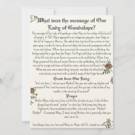グアダルーペ祈りの言葉カード 招待状